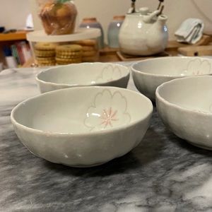 Gently used cherry blossom Sakura mini bowls
